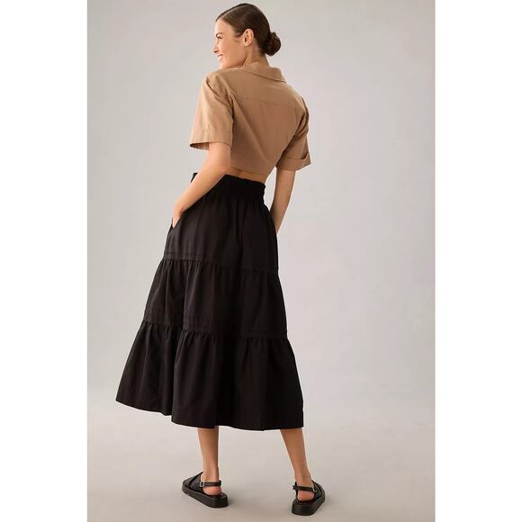 Anthropologie Maeve The Somerset Maxi Skirt Black - Picture 2 of 11
